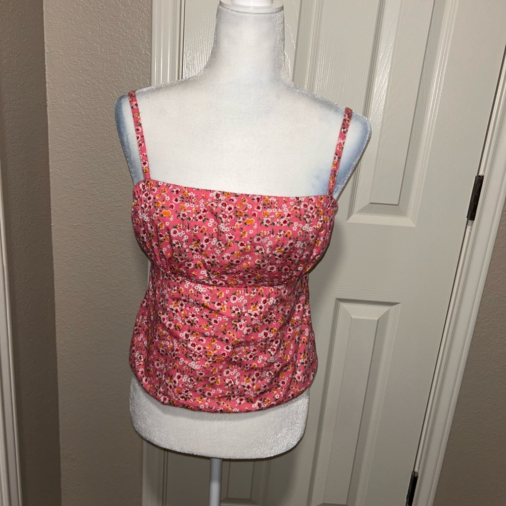 Chic Floral Pink Tank Top